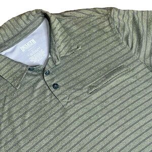 Duluth Trading Company Relaxed fit Striped Zip pocket polo shirt Men’s Large‎